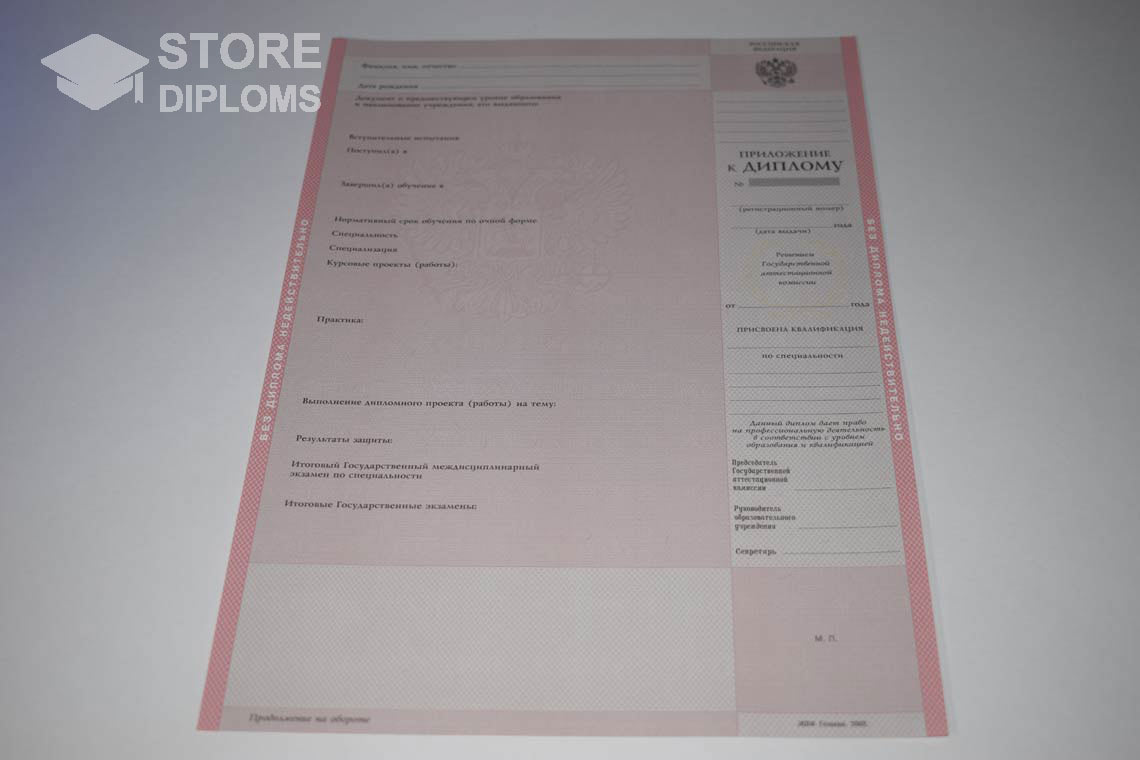 Приложение к Диплому Техникума с Отличием в период c 2003 по 2007 год - Мелитополь